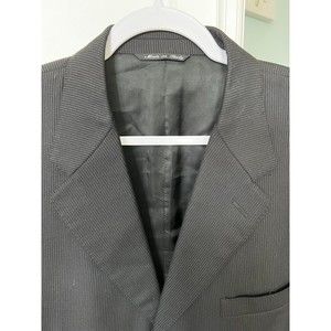 Bernini Beverly Hills Canali Wool Black Striped‎ Suit Jacket Size 56